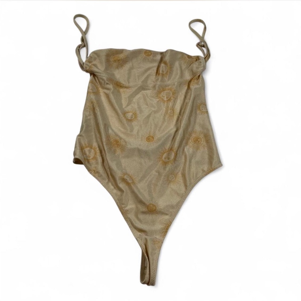 Out from under women’s bodysuit open back size S sun print